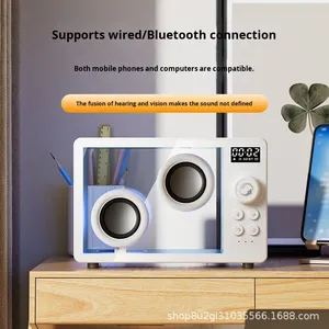 2025 Nhỏ Gọn Xách Tay Loa Kép RGB LED Chiếu Sáng Cho <span class=keywords><strong>Bluetooth</strong></span> Thiết Kế Không Dây Cho Nhà Theatre TF Thẻ Trong Suốt - Product Image 4