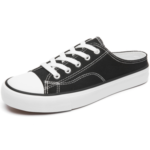 卸売有名ブランドデザイナーロートップキャンバススリッパシューズ女性スリップオンヒール少ないキャンバスシューズ - Product Image 2