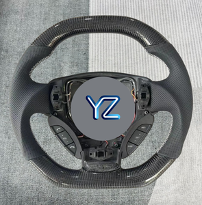 Volant de course YZ en cuir perforé et fibre de carbone à fond plat, personnalisé et très demandé, pour Aston - Product Image 3