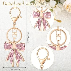 Porte-clés nœud en strass pour femme, breloque de sac en cristal étincelant, pendentif pour clé de voiture, accessoire <span class=keywords><strong>cadeau</strong></span> pour sac à main et sac à dos - Product Image 5