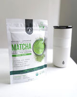 Sac en mylar mat personnalisé de 100g Sac à fermeture éclair Sacs d'emballage de thé Pochette à fermeture éclair pour thé et matcha