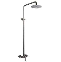 Douche de salle de bain publique à montage en surface, pommeau de douche relevable, finition chromée polie en laiton, robinet électrique monocommande, douche moderne