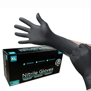 Wholesale 3mil 4mil Car Cleaning Room Beauty Care Tattoo Salon Gloves Black Make-up Nitrile Powder Free Hand Gloves