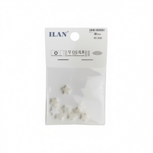 Perline di conchiglia Ilan a forma di stella da 11 mm, colore naturale, per artigianato - Product Image 1