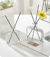Vente en gros Bouteille diffuseur en verre 3oz 7oz 13oz 16oz Bouteille diffuseur en verre de forme plate