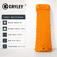 Matelas de camping gonflable avec pompe à pied intégrée, oreiller intégré, matelas pneumatique ultraléger pour la randonnée, le camping en tente et les voyages