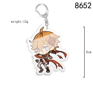 Llavero de acrílico con dijes de personajes de anime y videojuegos Genshin Impact: <span class=keywords><strong>Kunikuzushi</strong></span>, Morax, Kaeya, Xiao, Hu Tao, Tartaglia, insignia y colgante de dibujos animados - Product Image 5
