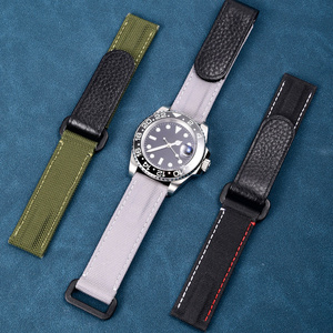 Correas de reloj de nailon de 20mm, correas de reloj de cuero con tela de velcro, accesorios de reloj de repuesto, lazo de muñeca multicolor para <span class=keywords><strong>Rolx</strong></span> - Product Image 4