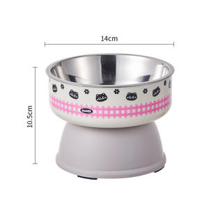 Cuenco para mascotas de acero inoxidable, antideslizante, apto para lavavajillas, gran capacidad, elevado, con diseño de cara sonriente, protección para el cuello, para perros y gatos - Product Image 5
