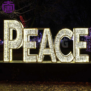 Lumières LED 3D commerciales en forme de lettres « Joyeux Noël » pour centre commercial - Product Image 3