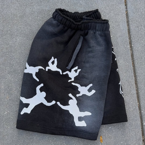 Nouveau design estival : <span class=keywords><strong>Short</strong></span> <span class=keywords><strong>de</strong></span> sport en coton premium pour homme, style streetwear, avec impression sérigraphiée, bords bruts et cordon <span class=keywords><strong>de</strong></span> serrage, personnalisable en usine - Product Image 4