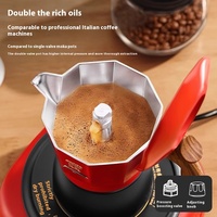 Ensemble de 7 pièces, cafetière moka moderne à double valve, ensemble de café portable avec cuisinière électrique en céramique, moulin à café électrique pour la préparation du café