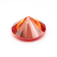 Vente en gros de pierre ronde L-Orange CZ 5A Zircon créé en laboratoire 0.8mm-3.0mm avec jeu de couleurs/feu pour la décoration d'ongles