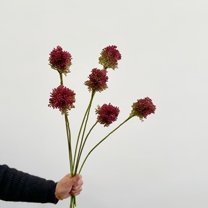 Fleur artificielle W-A0232 à 3 têtes, toucher réel, boule d'oignon vert, fleur de pissenlit, branche de plante à baies, arrangement pour la décoration intérieure - Product Image 6