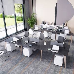 Modern Luxury Design Industrial Supplier Meeting Room Conference Office Furniture Frame <b>Desk</b> Table and Chairs <b>Set</b> Solid Wood - Product Image 6