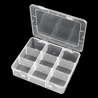 Boîte de rangement portable en plastique PP à 9 compartiments, détachable avec couvercle, écologique, sans BPA, pour bijoux/perles/boutons/en-cas