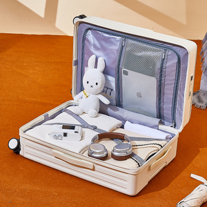 RTS Bulk Luxury Trolley case with Phone Holder WaterProof Smart Luggage with Usb Charging Port <b>Suitcase</b> with Cup Holder - Product Image 2