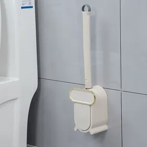 Wandmontierte freistehende Reinigungsbürsten gebogenes S-förmiges Toilettenbürsten-Reinigungshalter-Set