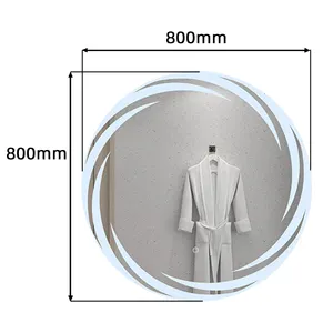 กระจกรูปไข่ LED แขวนผนังกระจกอาบน้ำอัจฉริยะพร้อมไฟ LED สำหรับห้องน้ำอุปกรณ์เสริมห้องน้ำ