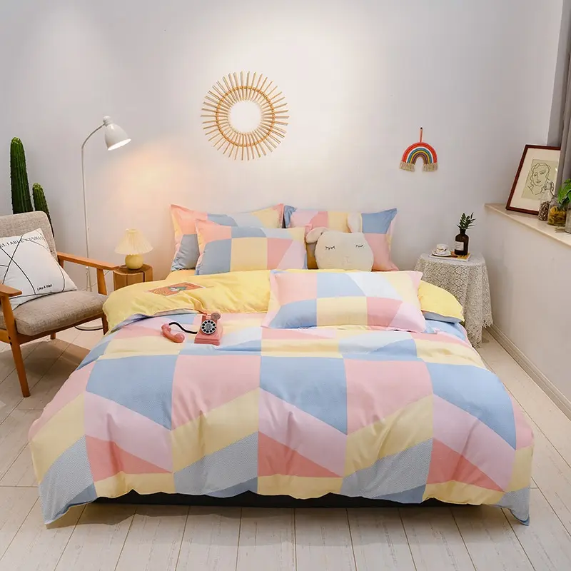 Home Textile Soft Best Price 4 Piece Bedsheets Luxury Bed Linen Bedding Set Queen Size Bedding Set