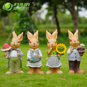 Buiten decoratie van hars, grappige Peter Rabbit cartoon figuur, tuin dieren sculptuur voor boerderij, park en landschapsdecoratie - Product Image 2