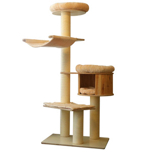 Árbol para gatos grande de 75x56x173cm con poste rascador de sisal, nido de madera y 4 niveles para gatos de interior - Product Image 5