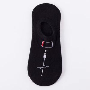 थोक डिजाइनर अदृश्य नवीनता खुश जैक्वार्ड कपास बुनाई गैर पर्ची कोई शो मोजे - Product Image 3