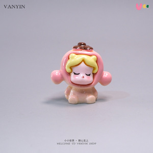 <span class=keywords><strong>Moda</strong></span> in miniatura colorata piangendo Baby Doll 3d Mini figurina ragazza ciondolo coniglio per bambini porta fortuna giocattolo - Product Image 6