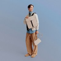 Sac à dos de voyage pour ordinateur portable en cuir PU végétalien de qualité supérieure, avec rabat, personnalisable avec logo, minimaliste, pour les trajets quotidiens, pour hommes et femmes