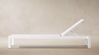 Chaise longue d'extérieur en aluminium blanc avec revêtement en poudre, dossier réglable, chaise longue de patio avec tissu en maille pour le bord de la piscine
