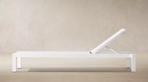 Custom White Powder Coated Aluminum <b>Outdoor</b> <b>Chaise</b> <b>Lounge</b>, Adjustable Backrest Patio Sun Lounger with Mesh Fabric for Poolside - Product Image 2