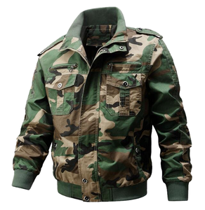 Men's Vintage Canvas <b>Quilted</b> Jacket Solid Color Long Sleeve Stand Collar Zipper Mens Flight Pilot Windbreaker Coats <b>Hoodie</b> - Product Image 1