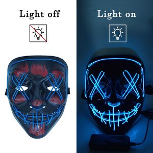 หน้ากากฮาโลวีน LED หน้ากากปาร์ตี้เรืองแสง, หน้ากาก Purge ฮาโลวีนพร้อมโหมดไฟ 4 แบบ, หน้ากากกรีดร้องสุดหลอนสำหรับงานเทศกาลคอสเพลย์ - Product Image 3