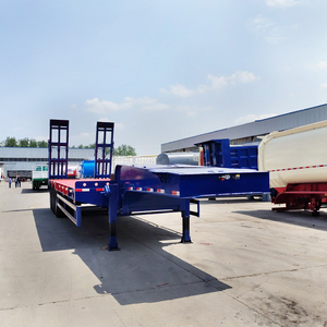 รถพ่วงพื้นเรียบสำหรับงานหนัก 3 เพลา 4 เพลา 70 80 ตัน <span class=keywords><strong>มือ</strong></span><span class=keywords><strong>สอง</strong></span> - Product Image 1