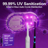 Stérilisateur UV pour brosses à dents et rasoirs, séchage automatique par induction, chargement USB, support mural avec horloge à affichage numérique