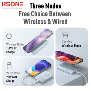 Custom Power Bank 5000mAh caricabatteria esterno Mini Powerbank portatile Wireless Power Bank magnetico - Product Image 5