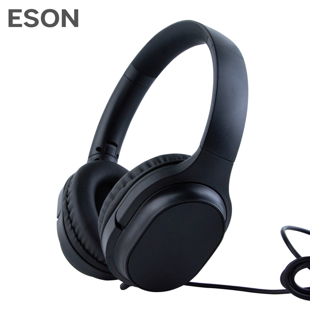 ESON Wholesale Active Noise Cancelling Over-ear Foldable Wired Headphones with 40mm Drivers 3.5mm Earbuds for Aviation Travel