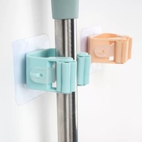 Support mural adhésif flexible sans perçage pour balai et serpillière, pince murale sans trace, sans perforation, pour salle de bain, porche, organisateur d'outils de nettoyage