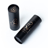 Emballage de Luxe Tube en Carton Noir Boîte Ronde Emballage Cosmétique Boîtes Tubes Cadeaux Cylindriques en Papier Noir