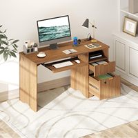 Bureau d'ordinateur en chêne brun de 47 pouces avec tiroir de rangement, étagères réglables, table d'écriture moderne pour bureau à domicile, chambre ou salle d'étude