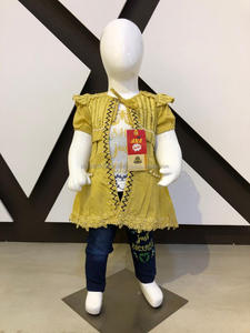 3 pièces bébé costumes chemise en popeline de coton fine jersey simple intérieur avec pantalon en denim enfants bébé fille robe décontractée - Product Image 3