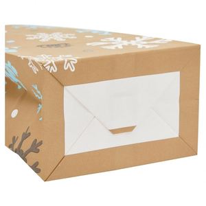 Winter Snowflake Gift Small Christmas Paper Paper <b>Bag</b> for Holiday Party Eco-friendly Durable Festival Decoration Paper <b>Bags</b> - Product Image 3