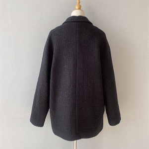 <span class=keywords><strong>Manteau</strong></span> en <span class=keywords><strong>laine</strong></span> à double boutonnage de Style à la mode Style ample vente en gros doux luxe <span class=keywords><strong>noir</strong></span> personnalisé <span class=keywords><strong>manteau</strong></span> en cachemire surdimensionné pour femmes - Product Image 3