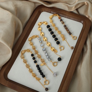 Junhong Jewelry's Stylish 18K Gold Stainless Steel Chain <b>Bracelet</b> Trendy Pearl Accessory for Women Inoxidable Fashion Jewelry - Product Image 1