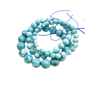 Mien 2024 New Arrival Premium Quality Men Women Jewelry Natural Stone Bead Larimar Carved Shadow Carving Gemstone <b>Bracelet</b> <b>Love</b> - Product Image 1