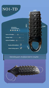 Múltiples Estilos y Colores Disponibles, Juguete Sexual con Condón, Funda para Pene con Textura <span class=keywords><strong>de</strong></span> Rayas y Vástago <span class=keywords><strong>de</strong></span> Bloqueo Hipoalergénico para Masturbador Masculino - Product Image 5