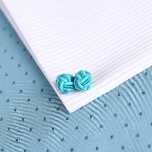 Gemelli Personalizzati in Seta Bicolore con Nodo per Uomo - Product Image 4
