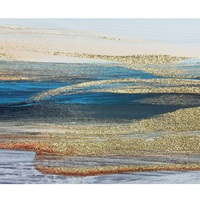 Peinture murale abstraite classique de paysage, imprimée numériquement, aquarelle ornée, encadrée, en papier, avec détails en relief pour la décoration intérieure