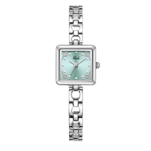 Reloj de pulsera cuadrado para mujer, estilo retro, pequeño, plateado, de nicho. - Product Image 2