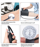 Sphygmomanomètre manuel multifonctionnel classique avec stéthoscope médical, sphygmomanomètre anéroïde manuel